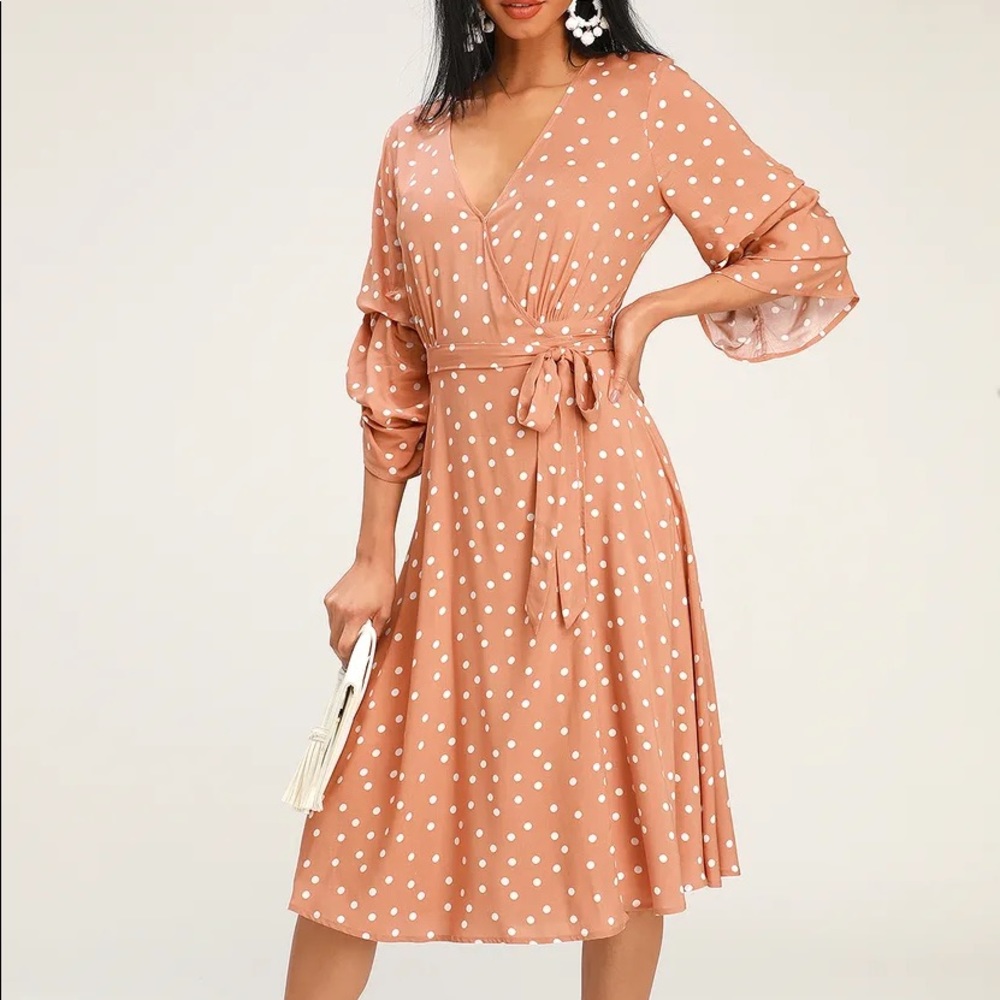Socialite polka dot wrap dress